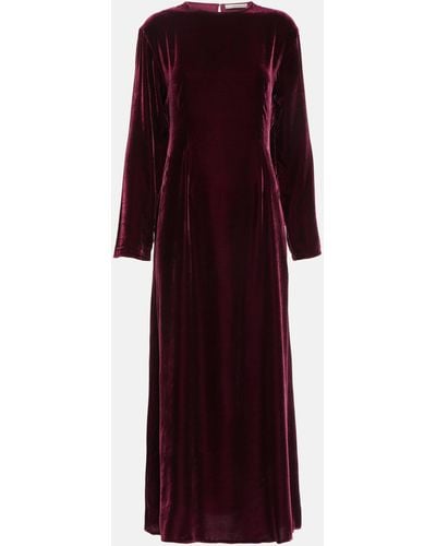 Asceno Jody Velvet Maxi Dress - Purple