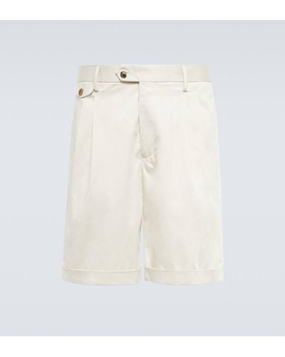 Lardini Cotton-blend Satin Shorts - White