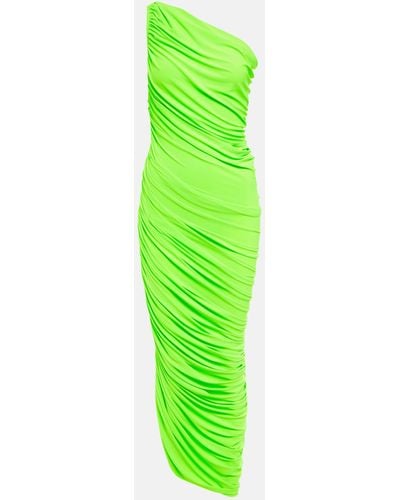Norma Kamali Diana Ruched Midi Dress - Green