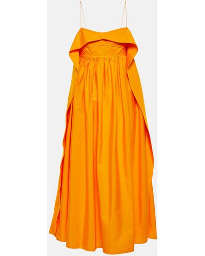 Cecilie Bahnsen Cotton Midi Dress - Orange