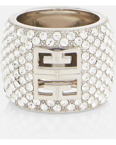 Givenchy 4g Crystal-embellished Ring - White