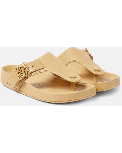 Loewe Leather Ease Sandals - Natural