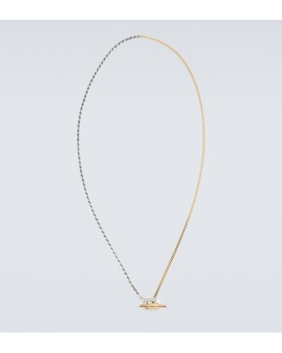 Bottega Veneta Facet 18kt Gold-plated And Sterling Silver Necklace - White