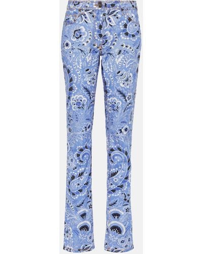 Etro High-rise Printed Skinny Jeans - Blue