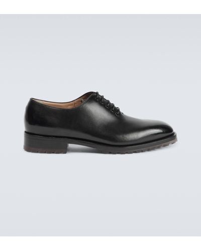 Manolo Blahnik Newley Leather Oxford Shoes - Black