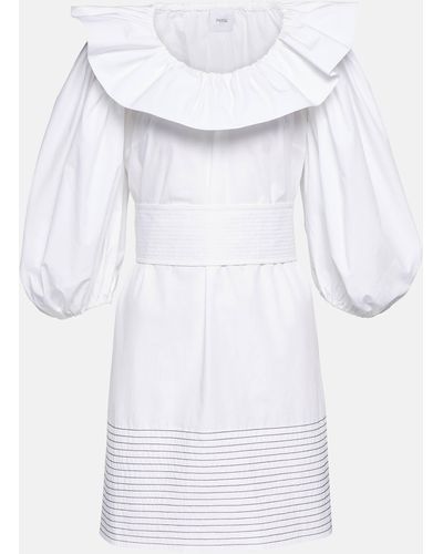Patou Puff-sleeve Cotton Minidress - White