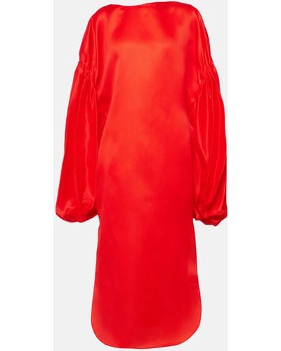 Khaite Zelma Puff-sleeve Silk Gown - Red