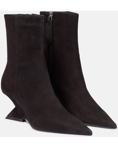The Attico Cheope Suede Leather Ankle Boots 60mm - Black