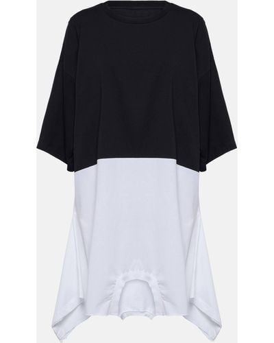 MM6 by Maison Martin Margiela Oversized Cotton Jersey Minidress - Black