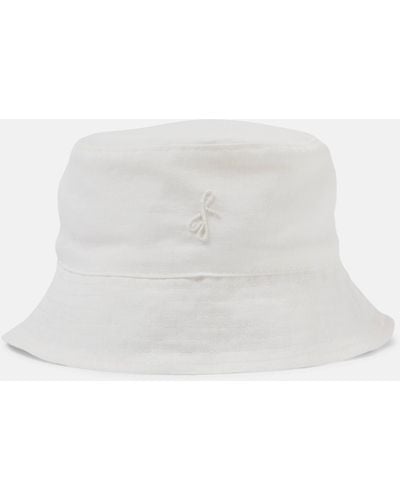 Ruslan Baginskiy Monogram Linen Bucket Hat - White