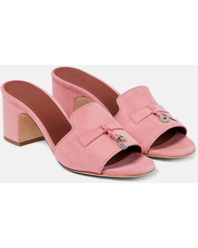 Loro Piana Summer Charms Suede Mules - Pink