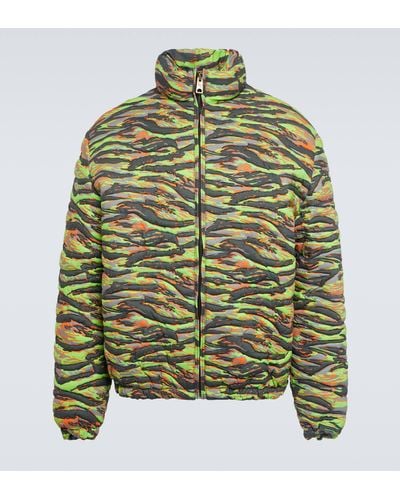 ERL Camouflage Quilted Cotton Jacket - Green