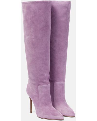Paris Texas 105 Suede Knee-high Boots - Purple