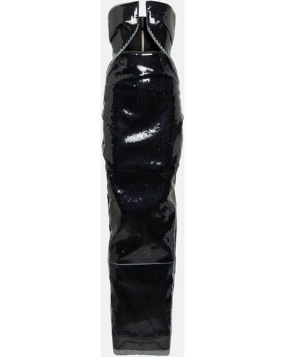 Rick Owens Strapless Sequined Gown - Black