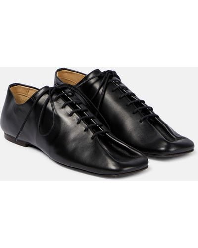 Lemaire Souris Leather Derby Shoes - Black