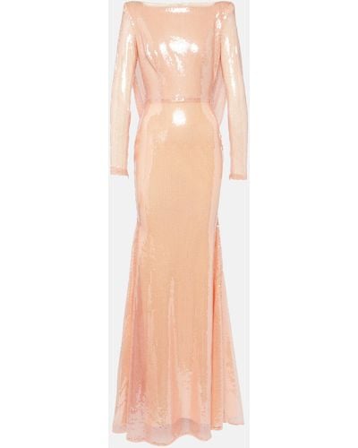 Alex Perry Sequined Gown - Pink