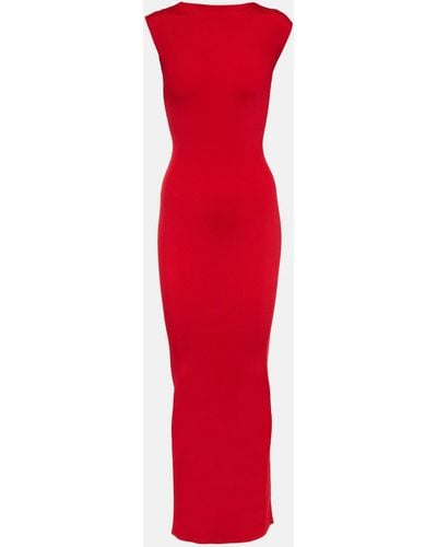 Givenchy Open-back Ribbed-knit Gown - Red