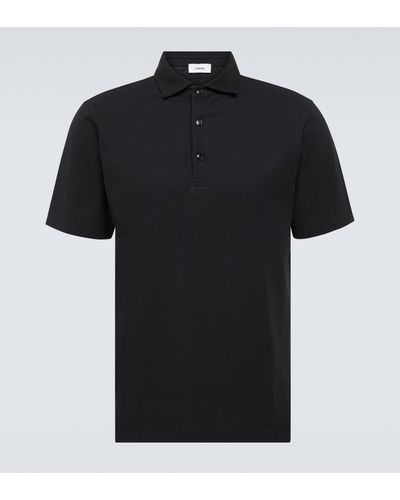 Lardini Cotton Polo Shirt - Black