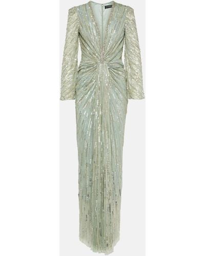 Jenny Packham Darcy Sequined Gown - Green
