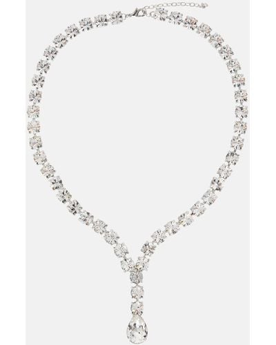 Jennifer Behr Teardrop Crystal-embellished Necklace - Metallic