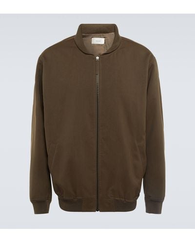 The Row Shawn Cotton And Silk Bomber Jacket - Green