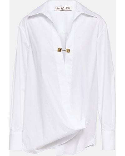 Valentino Wrap-detail Cotton Shirt - White