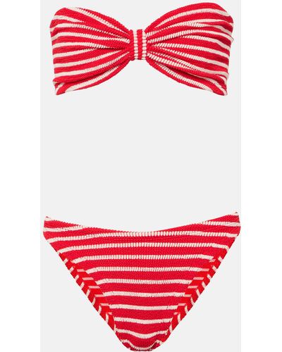 Hunza G Jean Striped Strapless Bikini - Red