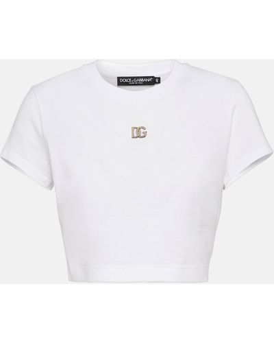 Dolce & Gabbana Logo Crop T-shirt - White