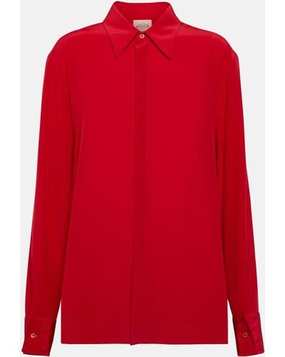 Tod's Silk Crepe De Chine Shirt - Red