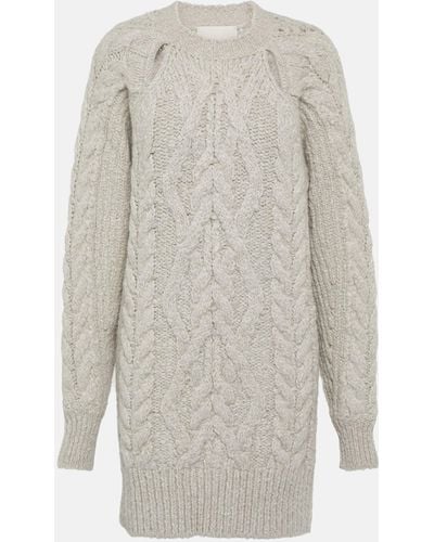 Isabel Marant Nazae Cable-knit Mini Sweater Dress - Grey