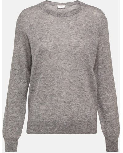 Saint Laurent Cashmere And Silk Sweater - Grey