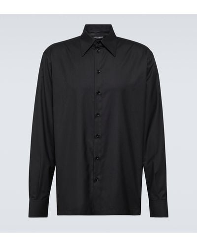 Dolce & Gabbana Silk-wool Blend Shirt - Black