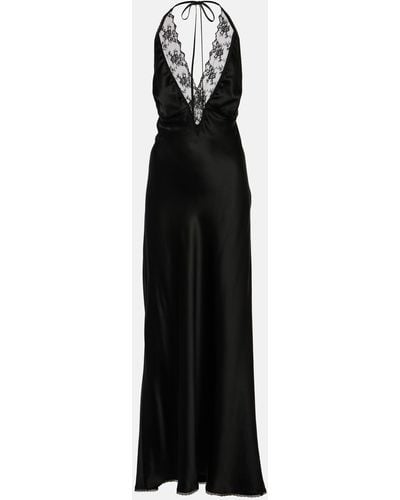 Sir. The Label Aries Lace-trimmed Silk Gown - Black