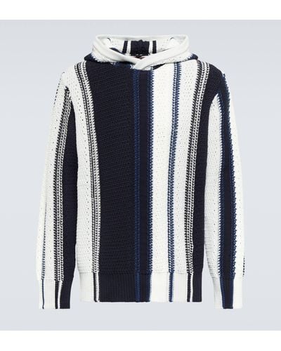 Orlebar Brown Kirk Cotton-blend Crochet Hooded Sweater - Blue