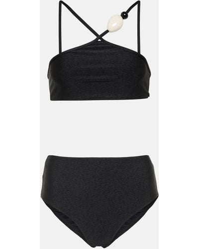 Adriana Degreas Embellished Mid-rise Bikini - Black