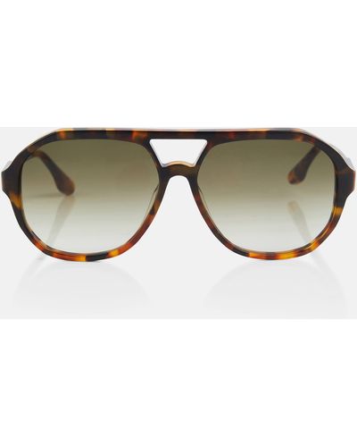 Victoria Beckham Flat-brow Tortoiseshell Sunglasses - Brown