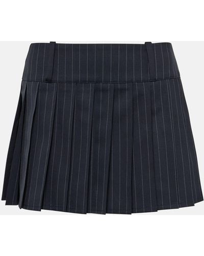 Vetements Pinstriped Wool Miniskirt - Blue