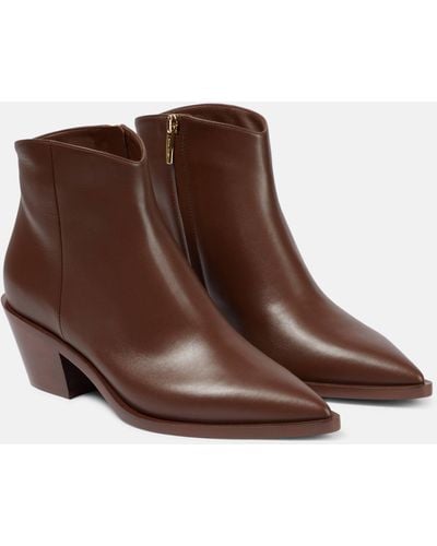 Gianvito Rossi Frankie Leather Ankle Boots - Brown