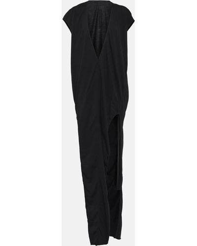 Rick Owens Cotton Jersey Maxi Dress - Black