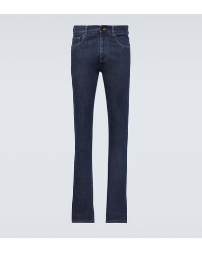 Canali 5-pocket Straight Jeans - Blue