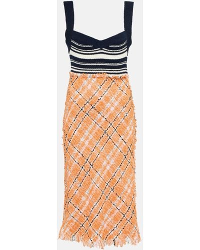 Marni Patterned Cotton-blend Midi Dress - Orange