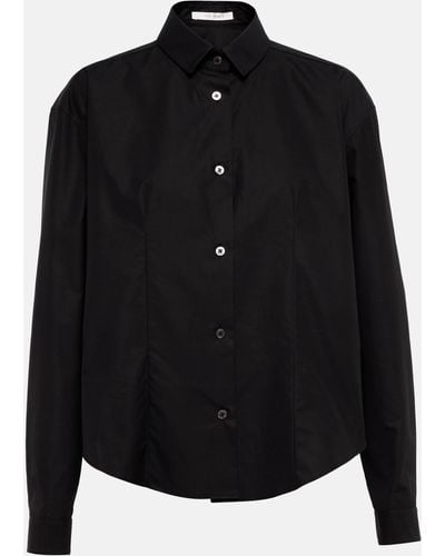 The Row Baltica Cotton Poplin Shirt - Black