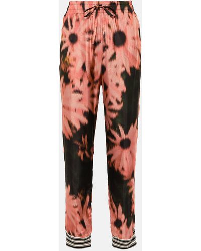 Dries Van Noten Floral Silk And Cotton Pants - Multicolour