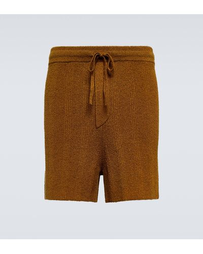 Nanushka Bronte Cotton-blend Terry Shorts - Brown
