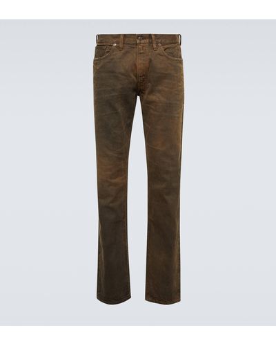 RRL Patched Slim Jeans - Brown