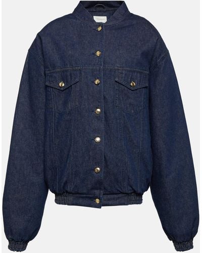 Magda Butrym Denim Bomber Jacket - Blue