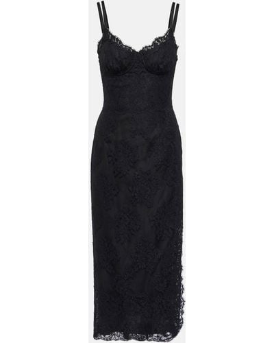 Dolce & Gabbana Chantilly Lace Slip Dress - Black