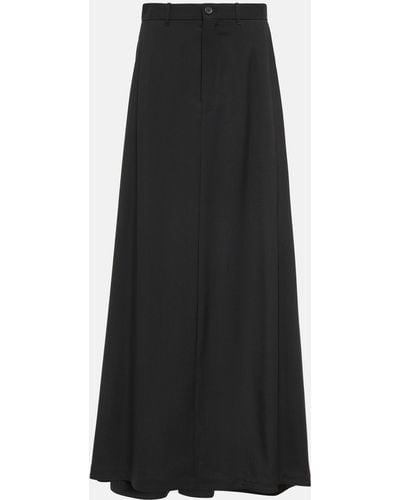 Balenciaga Hybrid Wool Skirt With Pants - Black