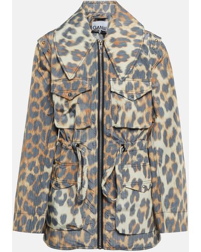 Ganni Leopard-print Jacket - Multicolour