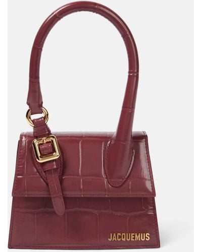 Jacquemus Le Chiquito Moyen Boucle Leather Tote Bag - Red